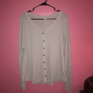 Button up v neck sweater